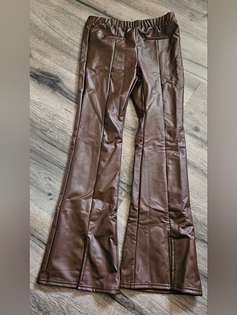 Old Navy Brown Faux Leather Flare Pants
